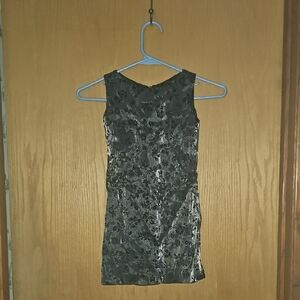Girls' Gray Satin Floral Sheath Dress - Sleeveless Formal